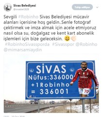 Sivas Belediyesi'nden İlginç Robinho Paylaşımı