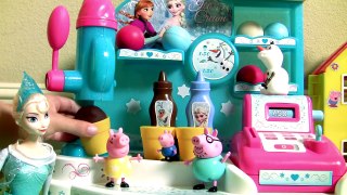 Homemade Play Doh Ice Cream Peppa Pig from Disney Frozen Elsa Ice Cream Factory