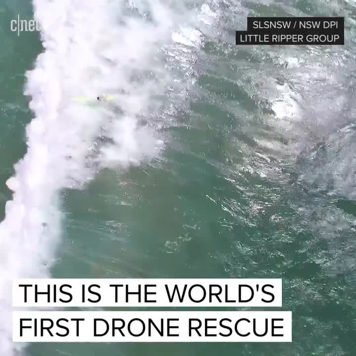 World's first rescue by drone