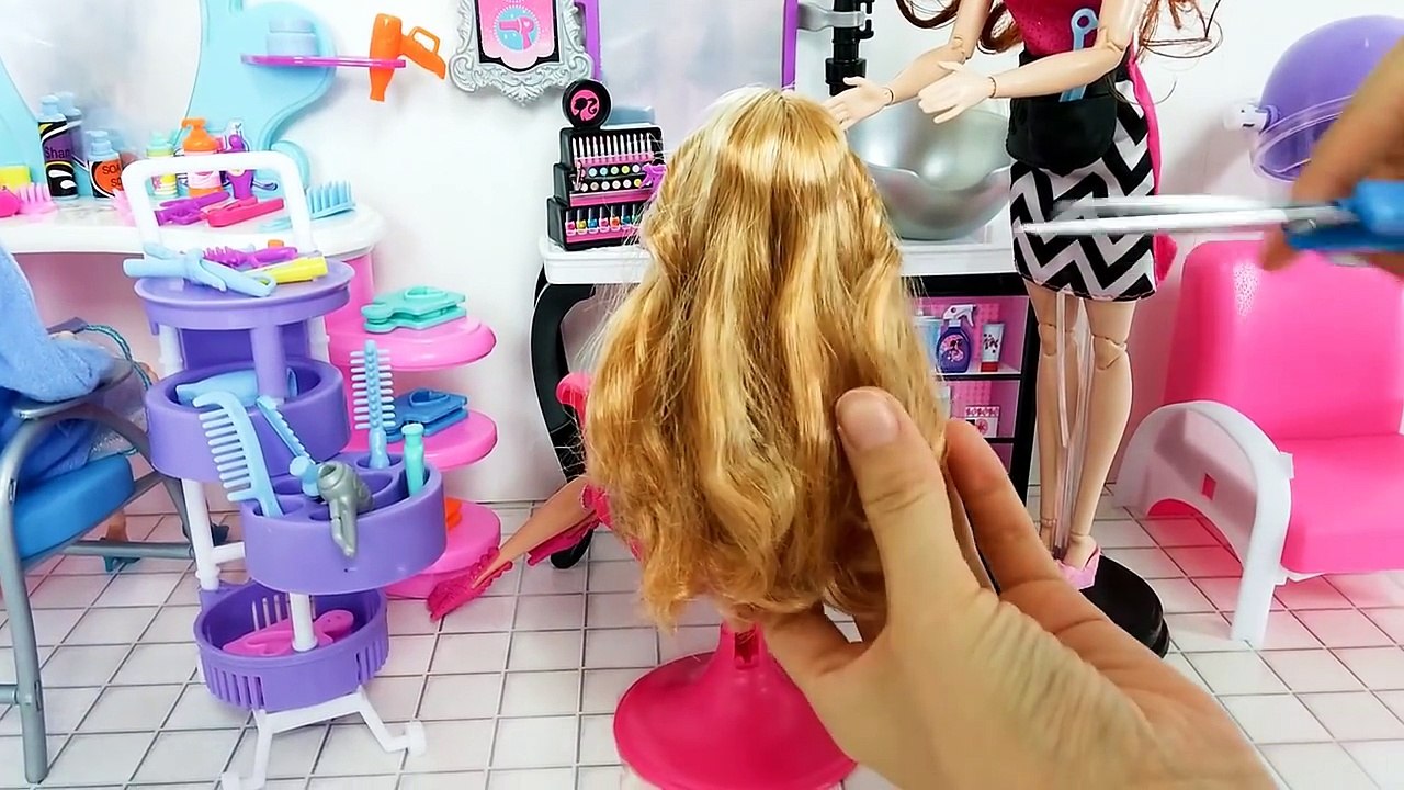 Barbie Doll Hair Salon - Cinderella Barbie Hair Cut Hair Washباربي ...