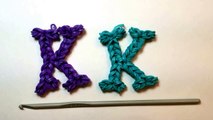 Rainbow Loom Bands Letter K Charm Using Just a Crochet Hook