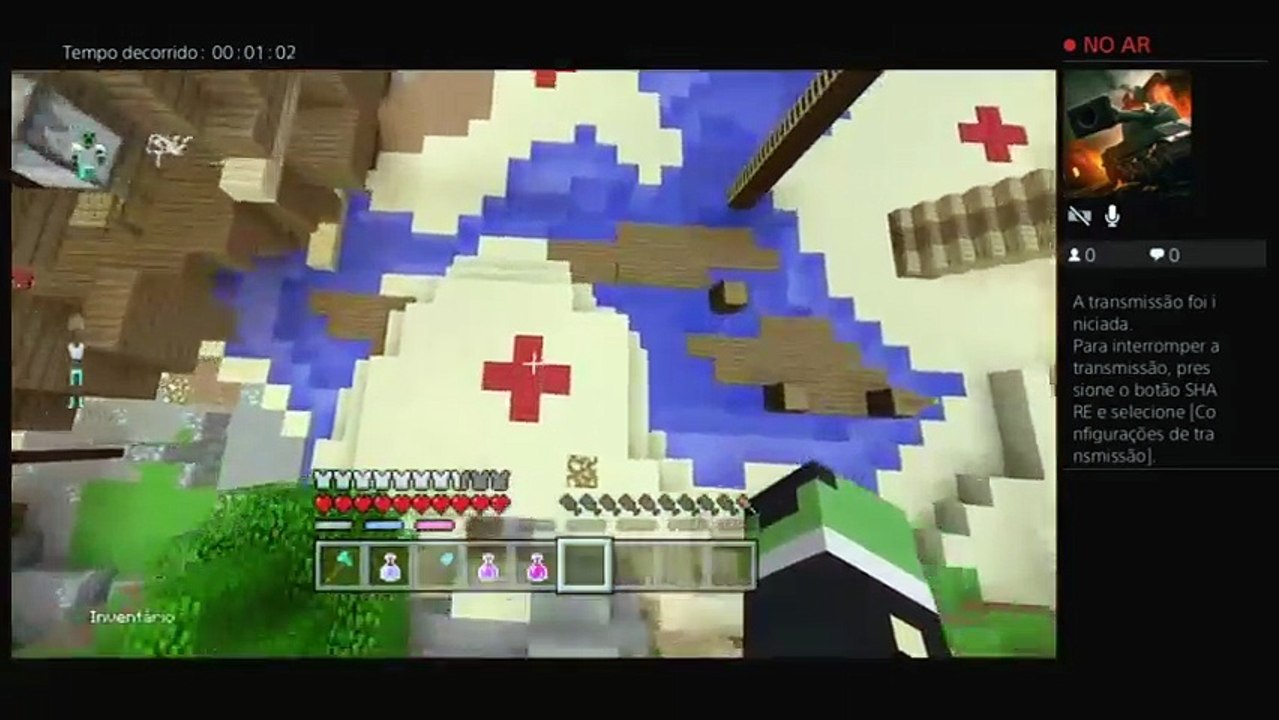 Transmissão ao vivo do PS4 de minecraft