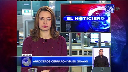 Arroceros cerraron vía en Guayas