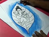 How to Draw Leaf Ganesha Drawing for Kids Step by step