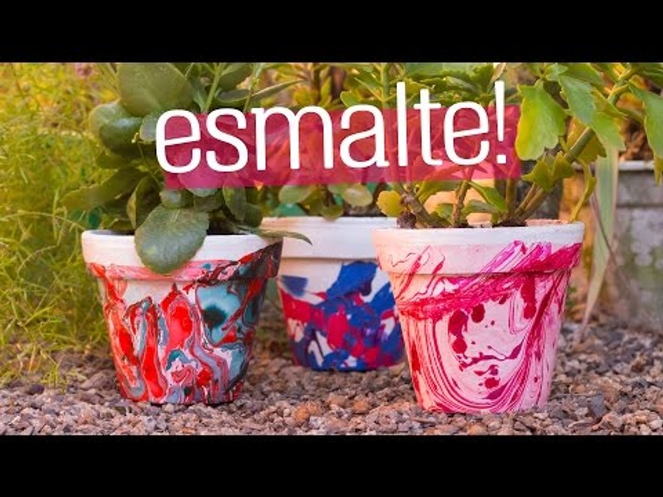 DIY - Personalizando Vasinhos com Esmalte | Diycore
