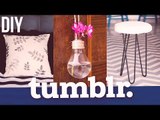 DIY - 3 DECORAÇÕES TUMBLR | Almofada de folhas, Vaso de lâmpada e Banco peludo