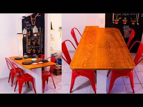 REFORMA da COZINHA #1: Mesa de Madeira + Luminária de Concreto | Estilo Industrial