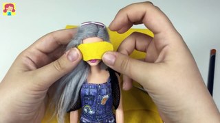 How to Make Sleeping Mask for Barbie Doll - DIY Easy Doll Crafts - Making Kids Toys