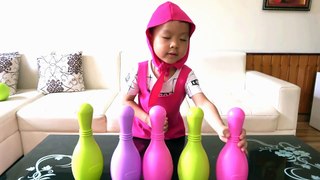 Learn Colors big Bowling and play bowling with Masha   Learn Colors for Kids Video