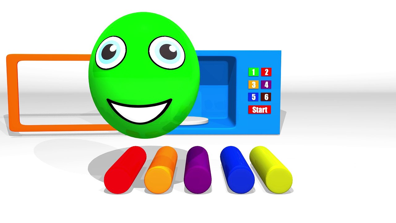 Learn colors Surprise eggs 3D Cartoons Microwave Play Doh for children Video for kids