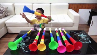 Masha learns colors with colorful Trumpets   Learn colors video