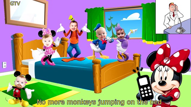 Five Little Babies Mickey Mouse Clubhouse Jumping on The Bed 5 Little Monkeys Jumping on the bed
