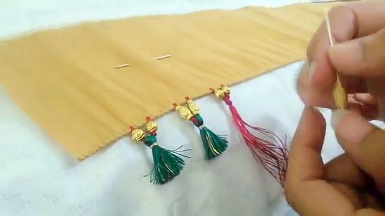 How to do Saree Kuchu with Beads - Design 2