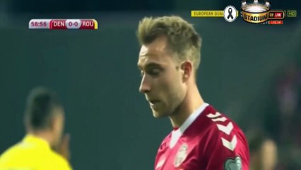 Christian Eriksen Goal - Denmark vs Romania 1-0 08.10.2017