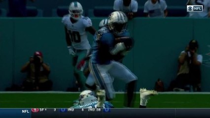 Anthony Fasano's tipped ball falls right into the hands of Tye Smith for INT