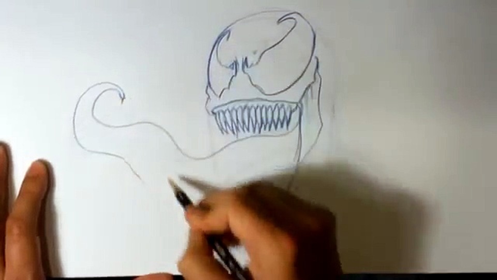 How to Draw Venom's Face - Really Easy Drawing Tutorial