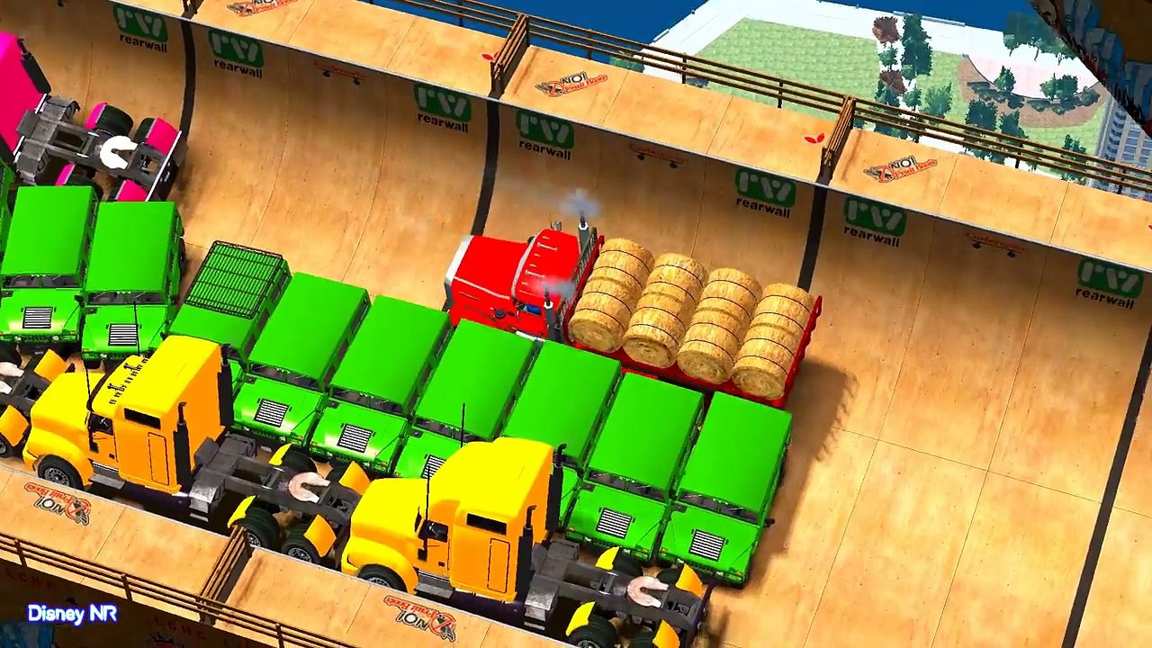 Learn Vehicles with Trucks and Color Cars for Kids in Spiderman Cartoon Video - Learn Colours