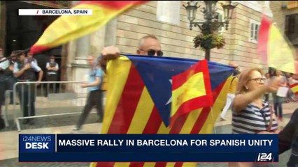i24NEWS DESK | Massive rally in Barcelona for Spanish unity | Sunday, October 8th 2017