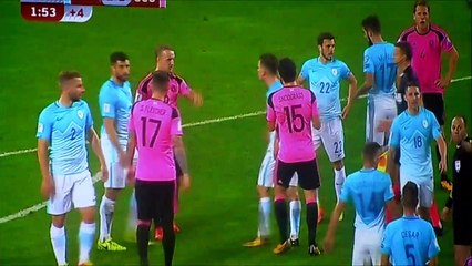 Bostjan Cesar Bizarre Red Card vs Scotland!