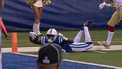 Marlon Mack beast-modes his way to the 1-yard line for gain of 17