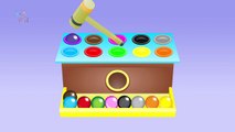 Learn Colors with Wooden Balls Hammer Educational Toy - Balls and Colors Videos for Children