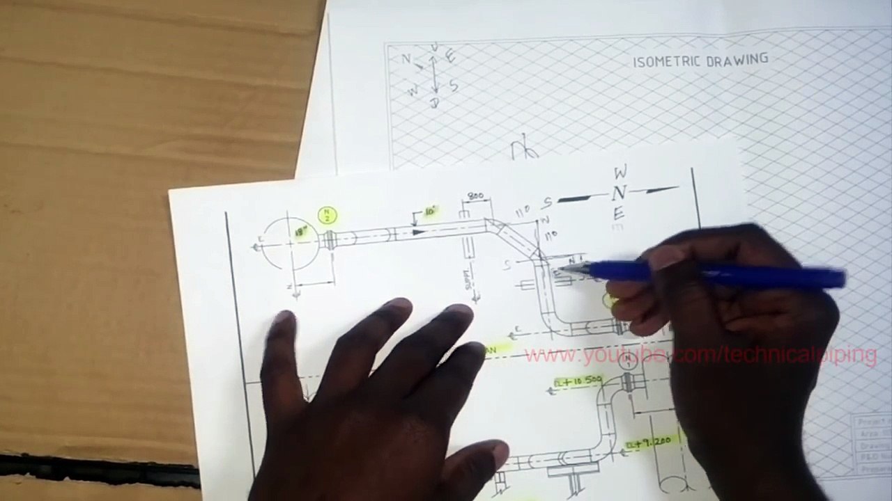 Piping Draw Isometric Drawing from Orthographic Drawing PART2─影片