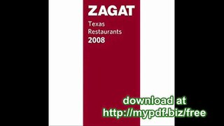 ZAGAT Texas Restaurants 2008 (Zagatsurvey Texas Restaurants)