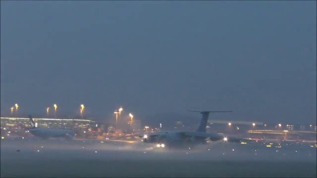 Ilyushin 76 'Flying Hospital' Landing Runway 34 at Zurich Airport, Switzerland