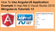 How to use angularjs application example in asp.net || visual studio 2015 #angularjs tutorials 13