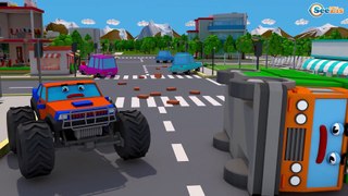 Giant Truck With The Excavator - Construction Vehicles 3D Kids Cartoon Cars & Trucks Stories