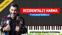 Occidentali's Karma - Francesco Gabbani Piano (Tutorial   Cover) with Lyrics - Synthesia Lesson