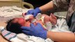 Babys first bath - from the hospital - newborn