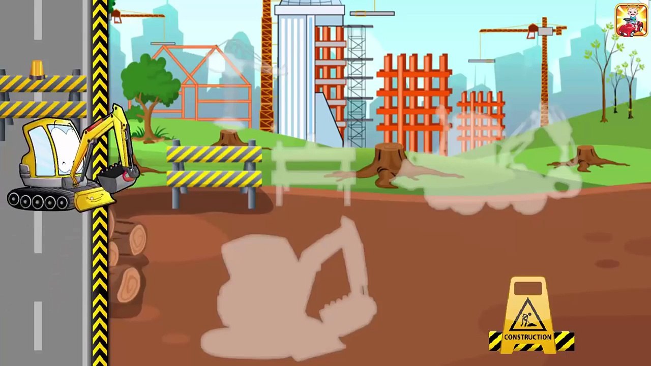 Construction Vehicles - Animation Cartoons for Kids | Truck, Bulldozer, Crane - Videos for Children