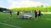 Neymar & Philippe Coutinho take on Dani Alves & Gabriel Jesus in brilliant game of head tennis