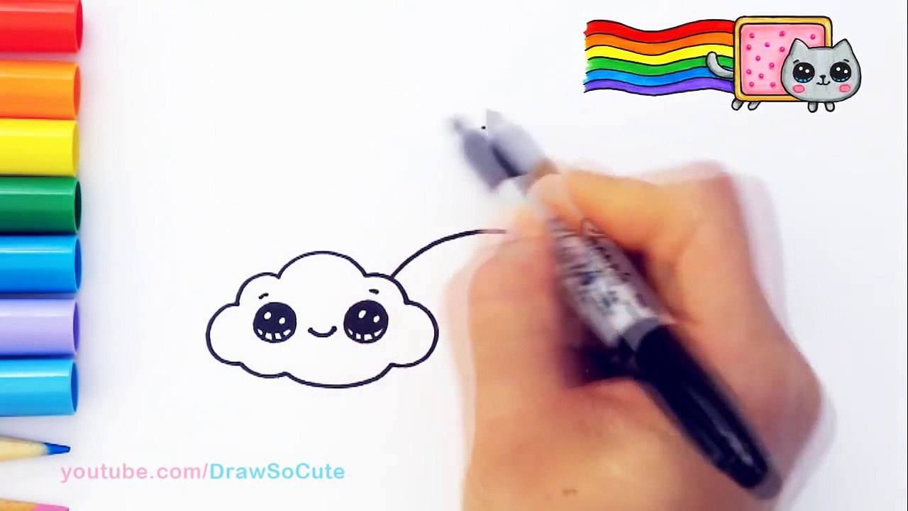 How to Draw a Rainbow and Clouds Easy with Coloring