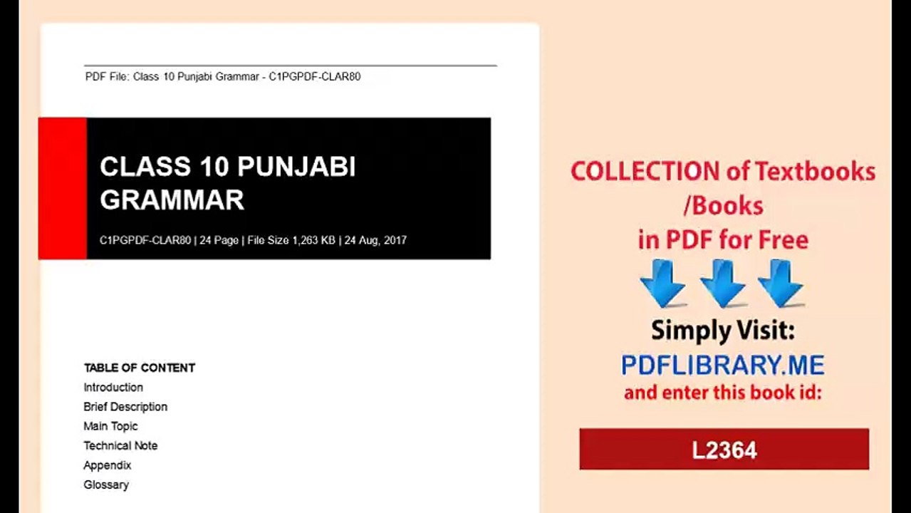 Class 10 Punjabi Grammar