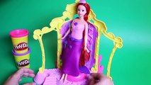 Mermaid Ariel Barbie Doll and Rapunzel Play Doh Dress Up Play Dough Dress Disney Princess Makeover