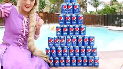 Princess Rapunzel PEPSI CHALLENGE! w/ Paw Patrol Chase & Joker in Real Life