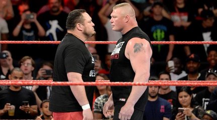 Brock Lesnar Fights Samoa Joe - WWE Raw 6/12/17