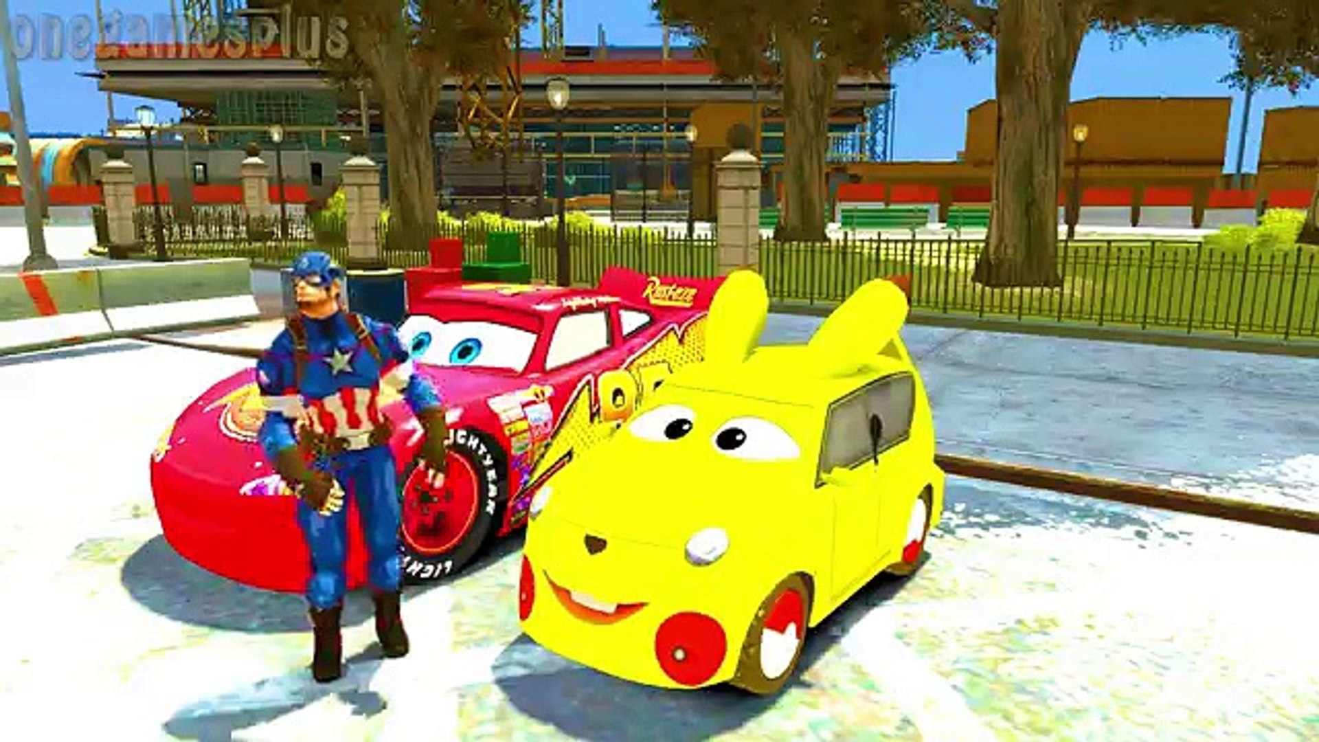 ⁣Disney cars Lightning McQueen & Pokemon Pikachu Captain america vs Venom Childrens Songs