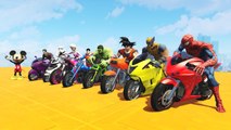 LEARN COLORS MOTORCYCLES AND PLANES w/ Superheroes Fun Animation for Children and Babies