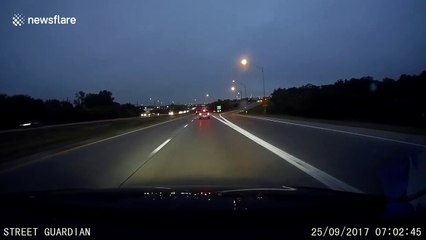 Dash cam captures frightening near miss in Nebraska