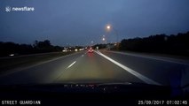 Dash cam captures frightening near miss in Nebraska