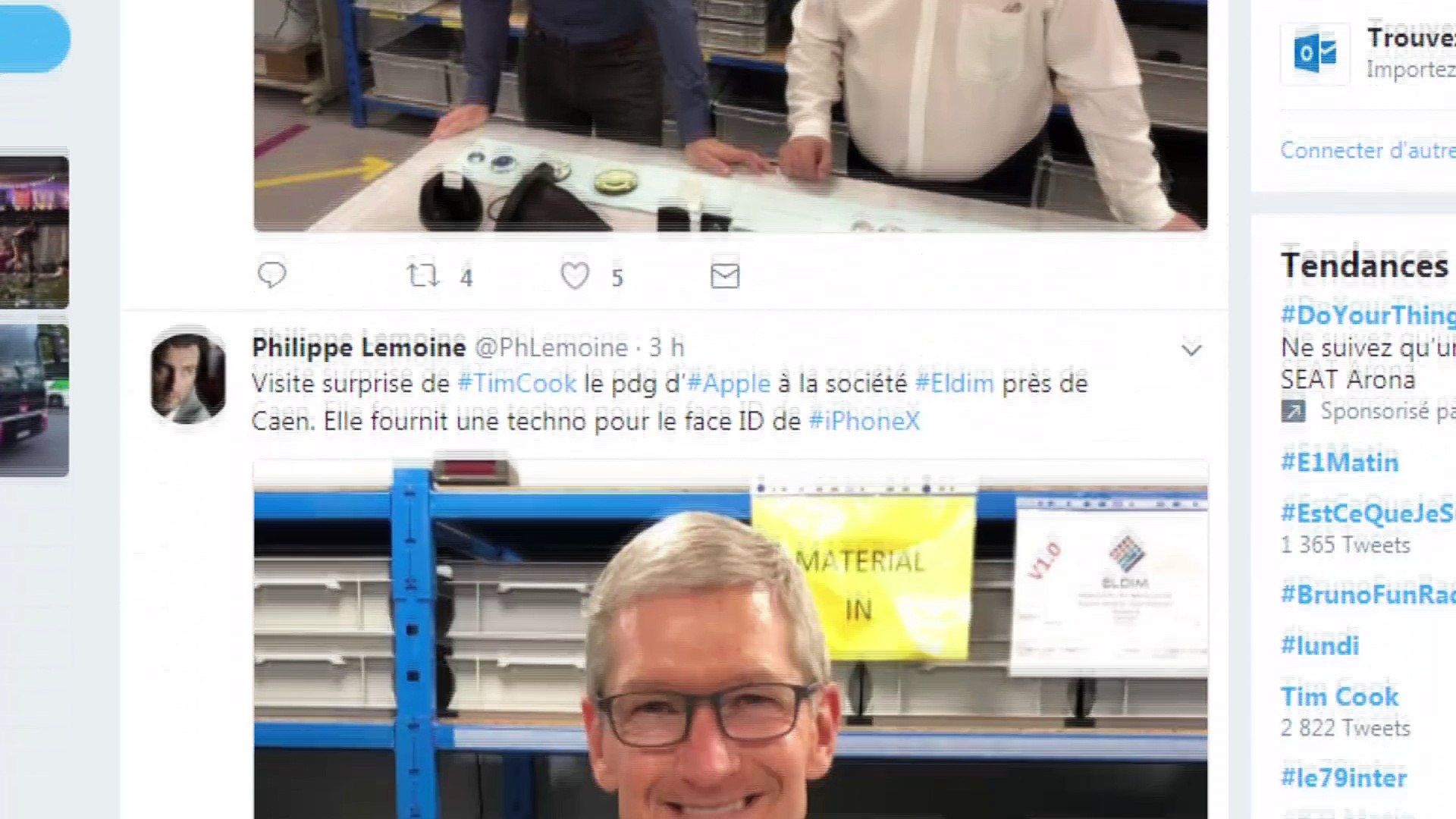 ⁣Emmanuel Macron recevait cet après midi à l'Elysée le patron d'Apple Tim Cook.
