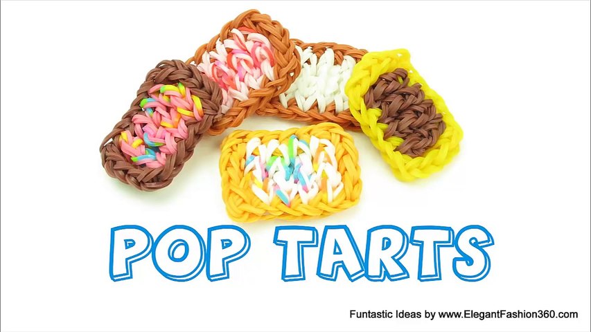Rainbow Loom POP tarts charms(Loomless) - How to Loomless - Food Series Loom Bands tutorial Dailymotion