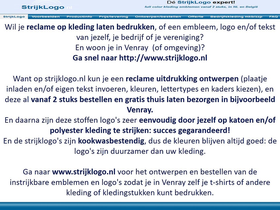 Reclame kleding bedrukken Venray