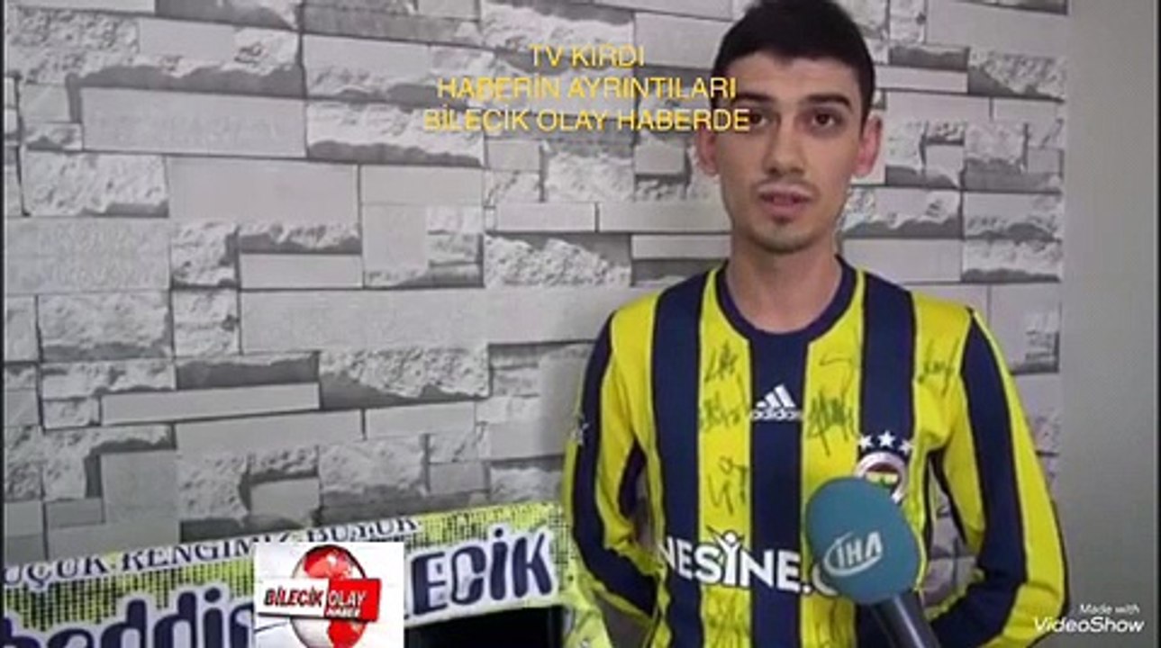 BİLECİKLİ TARAFTAR KAFASIYLA TV KIRDI
