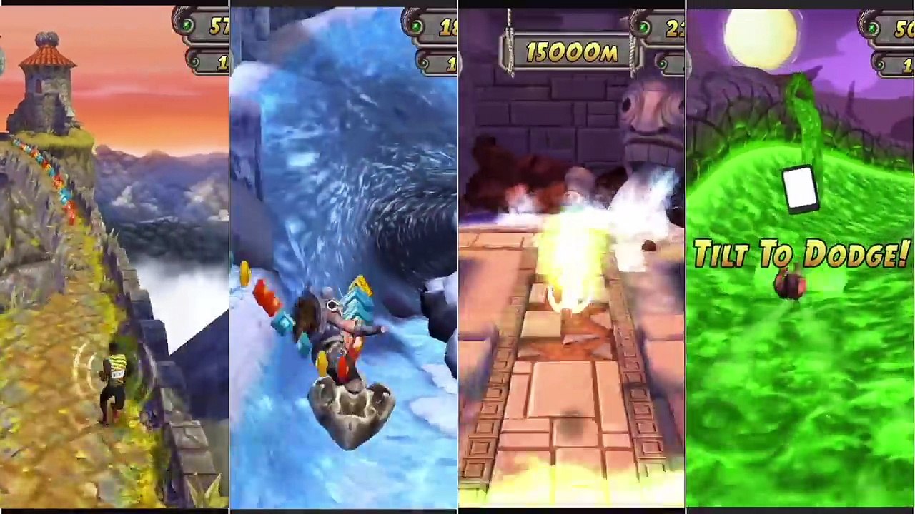 REVERSE GAMEPLAY | Temple Run 2 Sky Summit VS Frozen Shadows VS Blazing ...