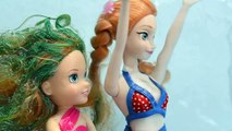 Anna and Elsa Toddlers Swimming Pool Part 1! Annya Captured Ursula Mermaids Frozen toys in ion