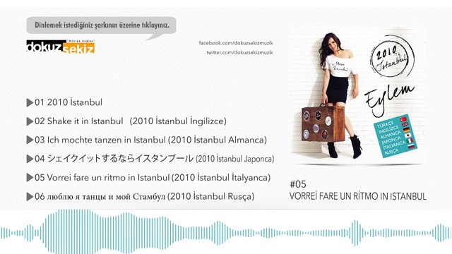 Eylem - 2010 İstanbul (Vorrei fare un ritmo in Istanbul) (Official Audio)